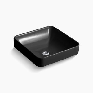 Forefront™ - 413mm square vessel basin without faucet hole in black