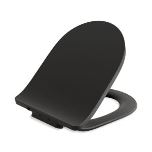 Brazn™ - Wall hung toilet with Quiet-Close™ UF seat cover in honed black
