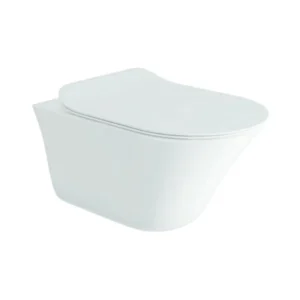 Vive - Rimless wall hung toilet with Quiet-Close™ UF slim seat cover in white