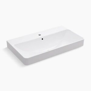 Forefront™ - 900mm vanity top with single faucet hole in white