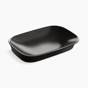 Vive™ Geo - 550mm vessel basin without faucet hole in black