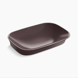 Vive™ Geo - 550mm vessel basin without faucet hole in teakberry