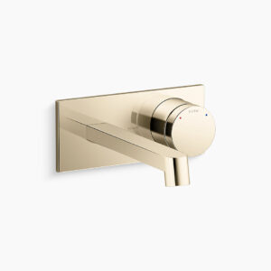 Components® - Wall mount single-control basin faucet trim with valve in french gold