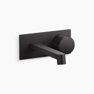 Components® - Wall mount single-control basin faucet trim with valve in matte black