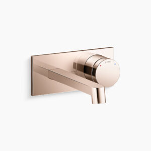 Components® - Wall mount single-control basin faucet trim with valve in rose gold