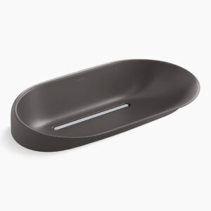 Sveda® Lite - 663mm x 425mm vessel basin without faucet hole in thundergrey