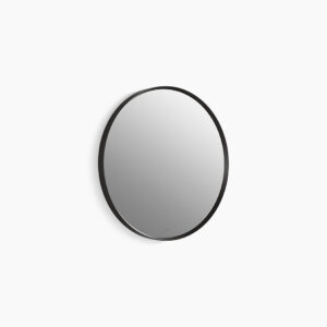 559mm round mirror in matte black