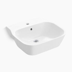 Span - 484mm square wall mount (small) basin with single faucet hole in white