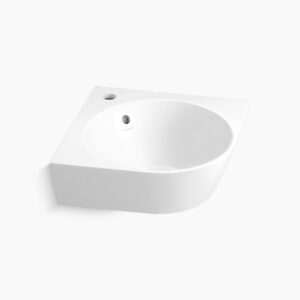 Span - 569mm wall mount basin with single faucet hole in white
