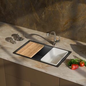 Colander Set, Soaking Basket, Soap Dispenser - Task™ Neoroc® 30” x 18” Single-bowl universal