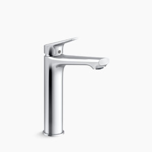 Apt Curv - Single-control tall lav faucet without drain in polished chrome
