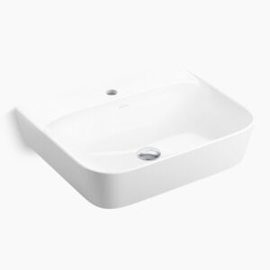 Apt™ - 550mm rectangular wall-mount bathroom sink in white