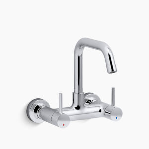 Cuff™ - 2 handle wall mount kitchen mixer in polished chrome