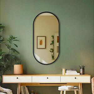 600mm x 1200mm capsule mirror in matte black