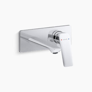 Single-control wall mount basin faucet in polished chrome