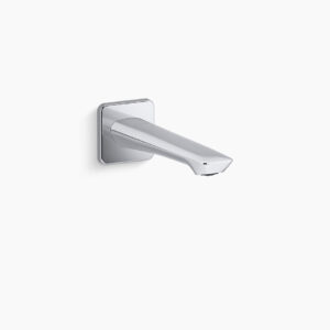 Bath spout without diverter in polished chrome