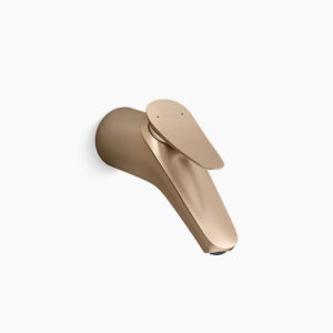 Fluence™ - Single-control wall mount basin faucet trim + valve in brushed bronze