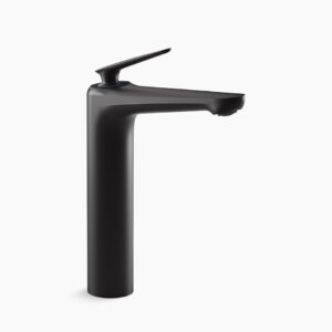 Fluence+™ - Single-control tall lav faucet without drain in matte black