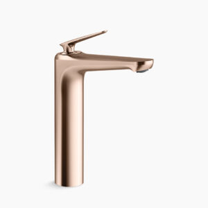 Fluence+™ - Single-control tall lav faucet without drain in rose gold