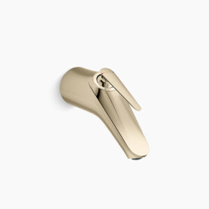 Fluence+™ - Single-control wall mount basin faucet trim+valve in french gold