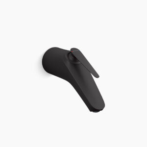 Fluence+™ - Single-control wall mount basin faucet trim+valve in matte black