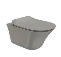 Vive - Rimless wall hung toilet with PP seat cover in cashmere