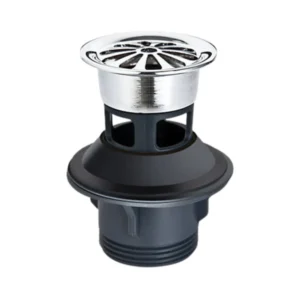 Complementary™ - Grid drain with overflow hole in brushed rose gold