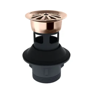 Complementary™ - Grid drain with overflow hole in rose gold