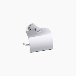 Tissue holder with cover in polished chrome