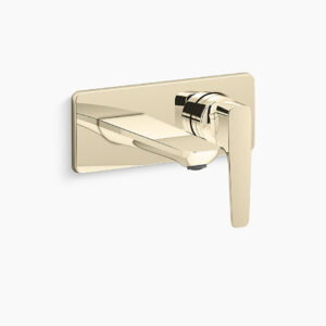 Aleo+™ - Wall mount single-control basin faucet trim in french gold