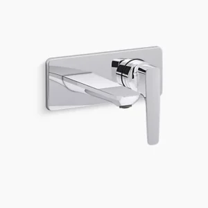 Single-control wall mount basin faucet trim in polished chrome