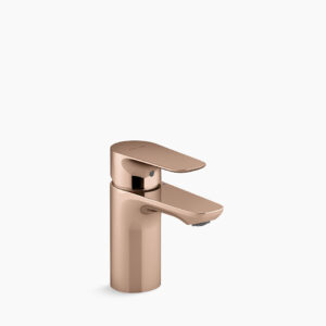 Aleo™ - Single-control basin faucet without drain in brushed rose gold