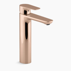 Aleo™ - Single-control tall basin faucet without drain in brushed rose gold