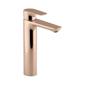Aleo™ - Single-control tall basin faucet without drain in rose gold