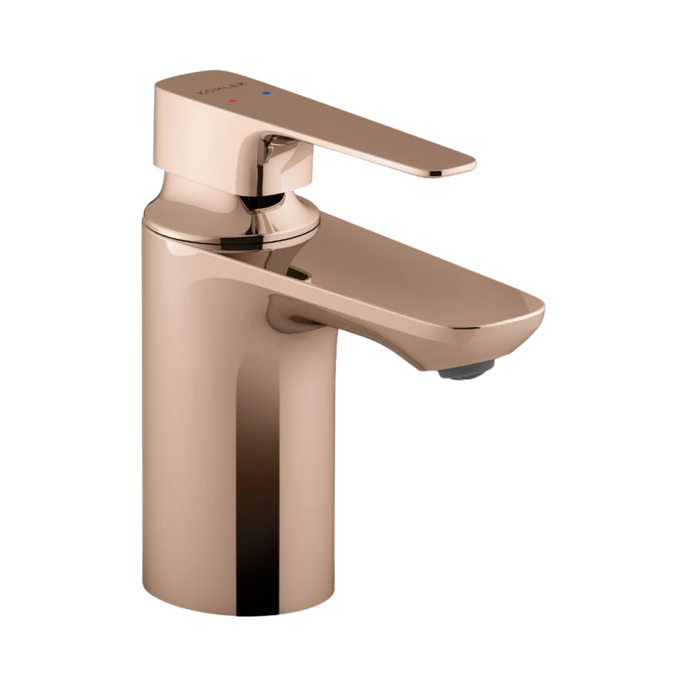 Aleo+™ - Single-control basin faucet without drain in rose gold