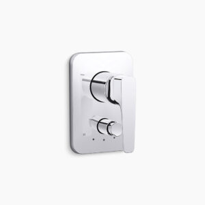 40mm recessed bath and shower trim with diverter in polished chrome