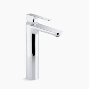 Aleo+™ - Single-control tall basin faucet without drain in polished chrome