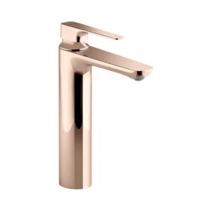 Aleo+™ - Single-control tall basin faucet without drain in rose gold