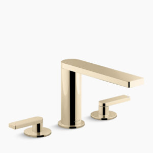 Composed™ - Deck-mount bath tub filler in french gold