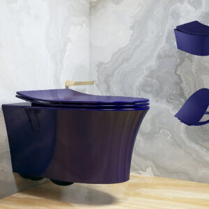 Veil® - Wall hung toilet with Quiet-Close™ UF seat in black