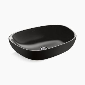 Kankara™ - 563mm vessel basin without faucet hole in black