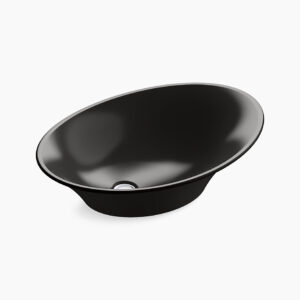 Veil® - 591mm vessel basin without faucet hole in black