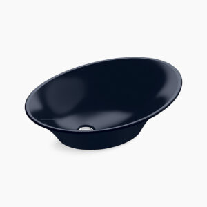 Veil® - 591mm vessel basin without faucet hole in indigo
