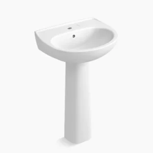 BrivePlus™ - 540 x 464 x 864mm pedestal lavatory with single faucet hole in white