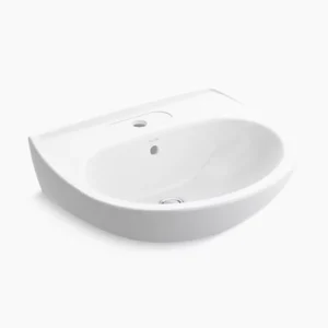 Brive Plus - 540mm wall mount basin with single faucet hole in white
