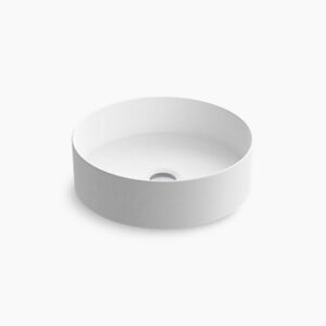 Mica - 410mm round vessel basin without faucet hole in white