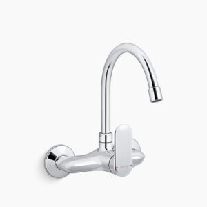 Kumin™ - Single handle wall mount kitchen faucet in polished chrome