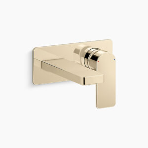 Parallel - Wall mount single-control basin faucet trim in french gold