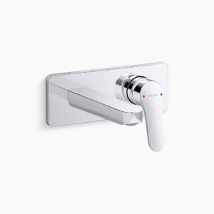Accliv - Single-control wall mount basin faucet trim in polished chrome