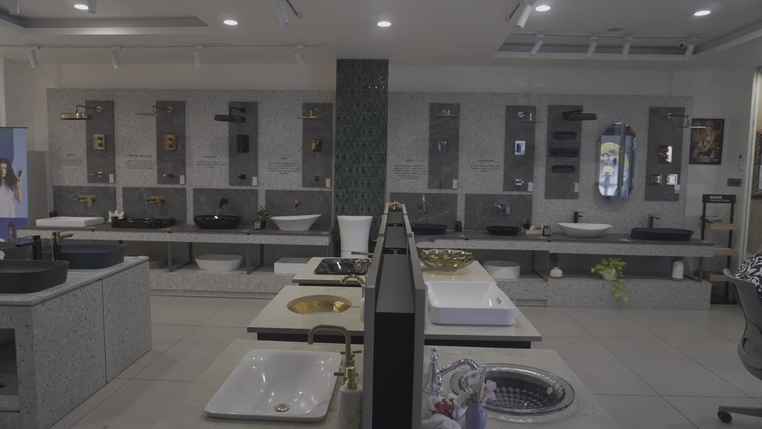 Premium Kohler sanitaryware and modern basin collection at Aquastilez Hyderabad store